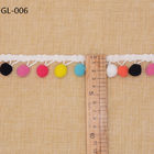 Túi GL008 Ruy băng cắt tỉa 3 màu Pom Pom đầy màu sắc